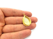 Gold Pendant Blank Mosaic Base inlay Blank Necklace Blank Resin Blank Mountings Gold Plated Brass ( 20x15mm blank ) G14868