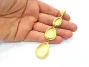 Gold Pendant Blank Mosaic Base inlay Blank Necklace Blank Resin Blank Mountings Gold Plated Brass ( 25x18mm+18x13mm+14x10mm blank ) G14870
