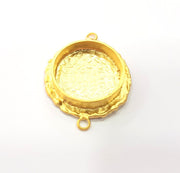 Gold Pendant Blank Connector Mosaic Base inlay Blank Necklace Blank Resin Blank Mountings Gold Plated Brass ( 20mm blank ) G14881
