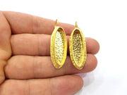 Earring Blank Base Settings Gold Resin Blank Cabochon Bases inlay Blank Mountings Gold Plated Brass (29x8mm blank) 1 Set  G14252