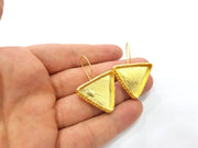 Earring Blank Base Settings Gold Resin Blank Cabochon Bases inlay Blank Mountings Gold Plated Brass (24x21mm blank) 1 Set  G14899