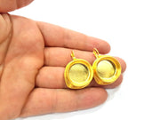 Earring Blank Base Settings Gold Resin Blank Cabochon Bases inlay Blank Mountings Gold Plated Brass (20mm blank) 1 Set  G14907