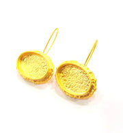 Earring Blank Base Settings Gold Resin Blank Cabochon Bases inlay Blank Mountings Gold Plated Brass (20x14mm blank) 1 Set  G14917