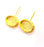 Earring Blank Base Settings Gold Resin Blank Cabochon Bases inlay Blank Mountings Gold Plated Brass (20x14mm blank) 1 Set  G14917