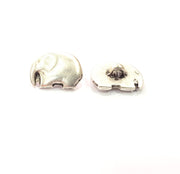 2 Silver Elephant Charm Antique Silver Plated Metal (17x12mm)  G14948