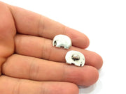 2 Silver Elephant Charm Antique Silver Plated Metal (17x12mm)  G14948