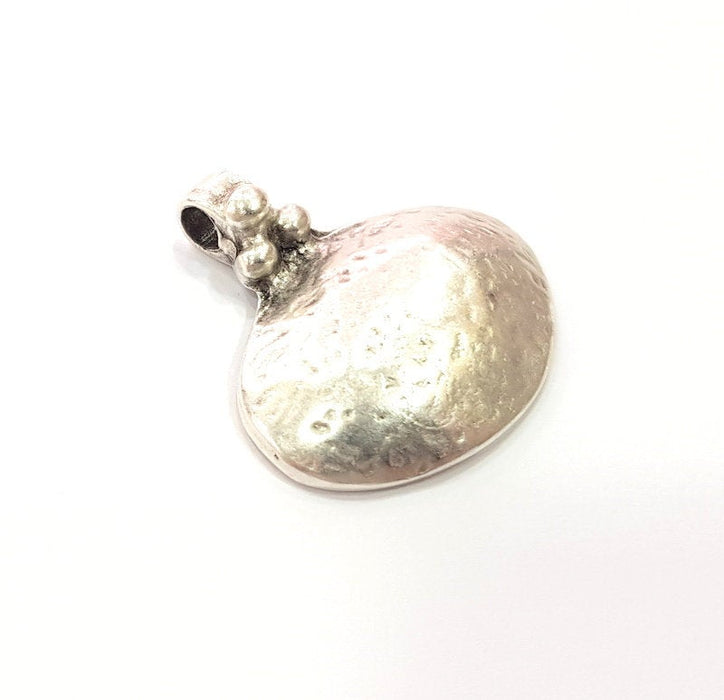 2 Silver Charm Antique Silver Plated Metal (31x30mm)  G14950