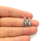 20 Silver Charm Antique Silver Plated Metal (19x8mm)  G14951