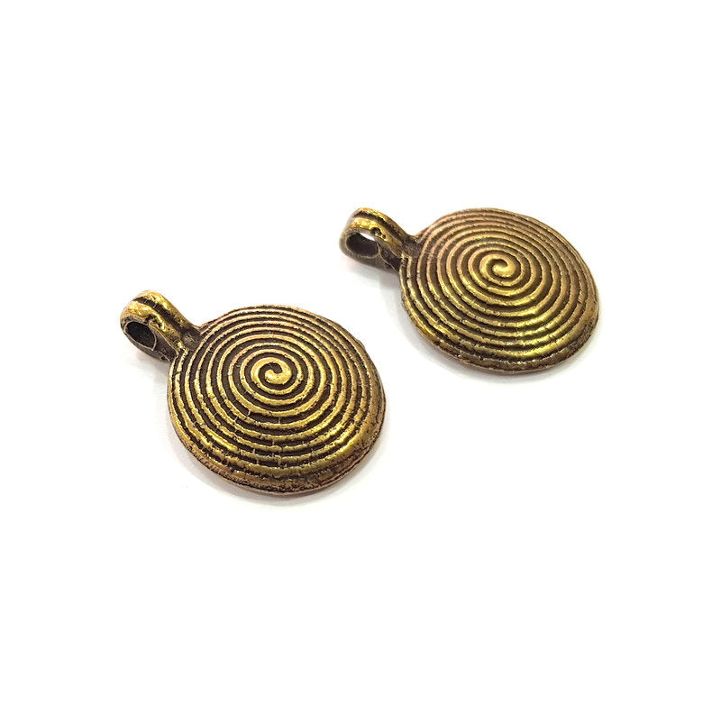 4 Antique Bronze Charm Antique Bronze Plated Metal  (18mm) G14957