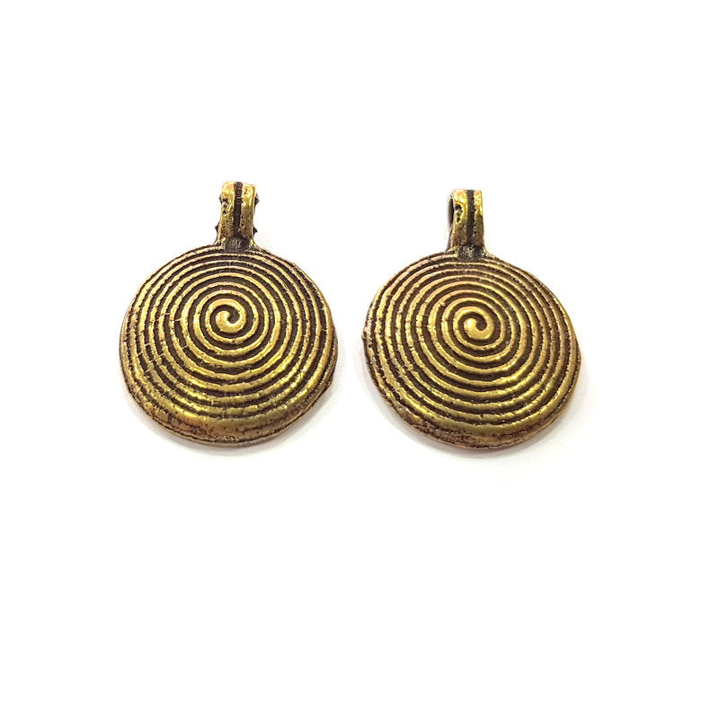 4 Antique Bronze Charm Antique Bronze Plated Metal  (18mm) G14957