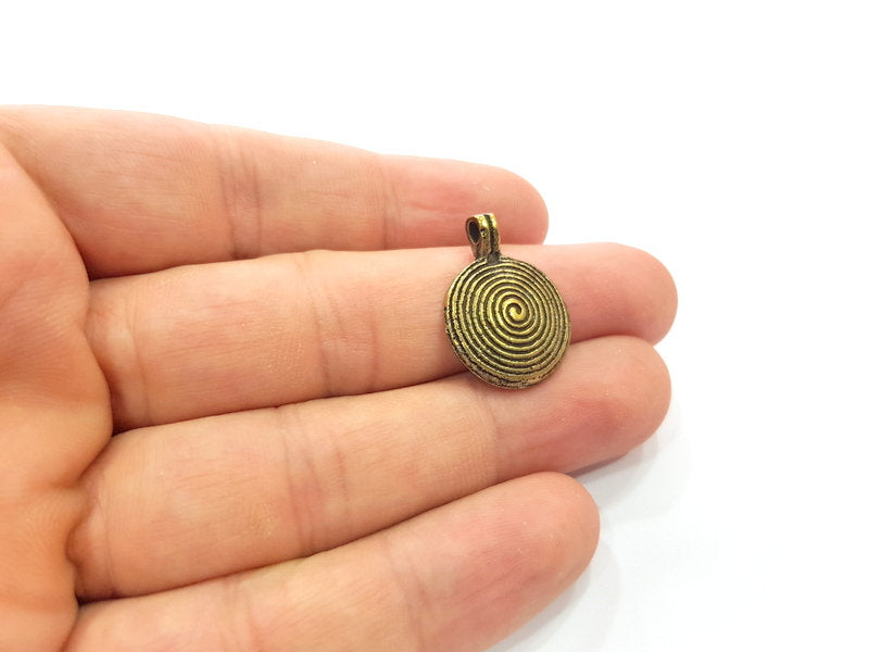 4 Antique Bronze Charm Antique Bronze Plated Metal  (18mm) G14957