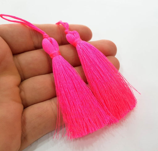 2 Neon Pink Tassel (78 mm - 3 inches) G14959