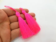 2 Neon Pink Tassel (78 mm - 3 inches) G14959