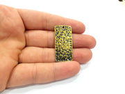 2 Hammered Rectangle Connector Charm Antique Bronze Charm Antique Bronze Plated Metal  (38x18mm) G14968
