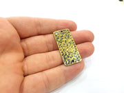 2 Hammered Rectangle Connector Charm Antique Bronze Charm Antique Bronze Plated Metal  (38x18mm) G14968