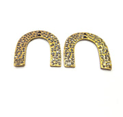 4 Hammered  Connector Charm  Antique Bronze Charm Antique Bronze Plated Metal  (30x29mm) G14972
