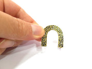 4 Hammered  Connector Charm  Antique Bronze Charm Antique Bronze Plated Metal  (30x29mm) G14972