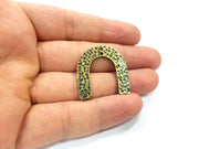 4 Hammered  Connector Charm  Antique Bronze Charm Antique Bronze Plated Metal  (30x29mm) G14972