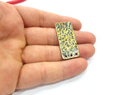 2 Hammered Rectangle Connector Charm Antique Bronze Charm Antique Bronze Plated Metal  (38x18mm) G14973