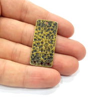 2 Hammered Rectangle Connector Charm Antique Bronze Charm Antique Bronze Plated Metal  (38x18mm) G14973