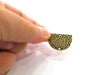 2 Hammered Semi Circle Connector Charm Half Moon Charm Antique Bronze Charm Antique Bronze Plated Metal  (30x20mm) G14975