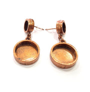 Earring Blank Base Settings Copper Resin Blank Cabochon Base inlay Blank Mountings Antique Copper Plated Brass (8+16mm blank) 1 Set  G14976