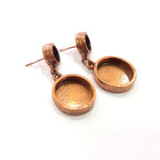 Earring Blank Base Settings Copper Resin Blank Cabochon Base inlay Blank Mountings Antique Copper Plated Brass (8+16mm blank) 1 Set  G14976