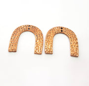 4 Hammered Connector Charm Antique Copper Connector Charm Antique Copper Plated Metal (30x29mm) G14983
