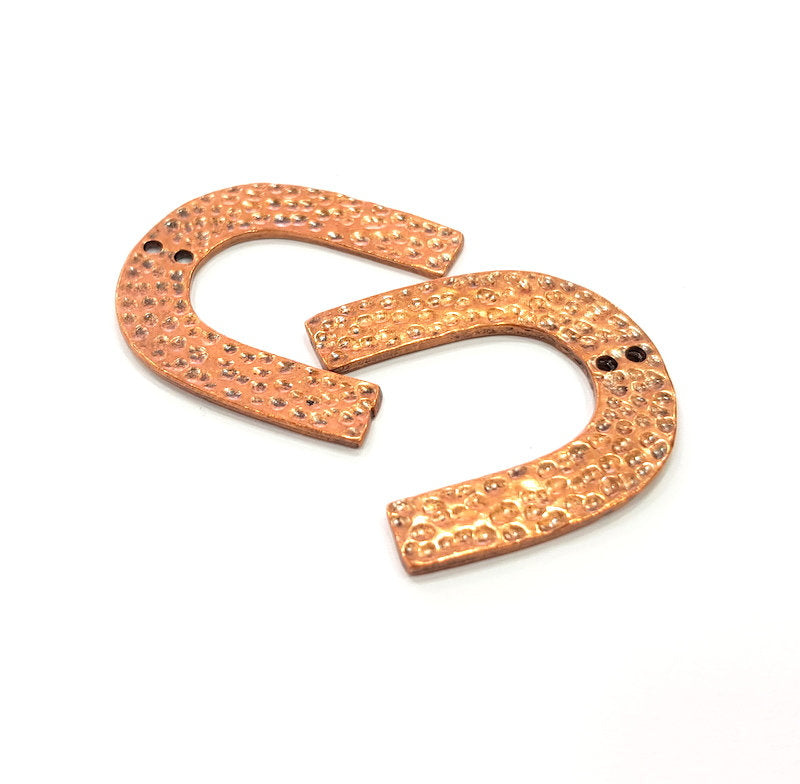 4 Hammered Connector Charm Antique Copper Connector Charm Antique Copper Plated Metal (30x29mm) G14983