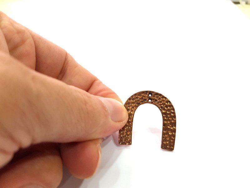 4 Hammered Connector Charm Antique Copper Connector Charm Antique Copper Plated Metal (30x29mm) G14983
