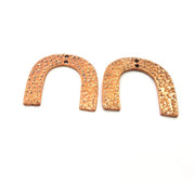 4 Hammered Connector Charm Antique Copper Connector Charm Antique Copper Plated Metal (30x29mm) G14983