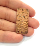 2 Hammered Rectangle Connector Charm Antique Copper Connector Charm Antique Copper Plated Metal (39x18mm) G14986