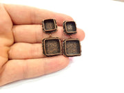 Earring Blank Base Settings Copper Resin Blank Cabochon Base inlay Mountings Antique Copper Plated Brass (10mm+14mm blank) 1 Set G14988