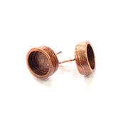 Earring Blank Base Settings Copper Resin Blank Cabochon Base inlay Blank Mountings Antique Copper Plated Brass (10mm blank) 1 Pair  G14993
