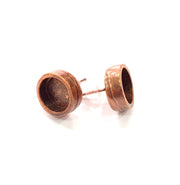 5 Pairs Earring Blank Base Settings Copper Resin Blank Cabochon Base inlay Blank Mountings Antique Copper Plated Brass (10mm blank)  G14993