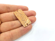2 Hammered Rectangle Connector Charm Antique Copper Connector Charm Antique Copper Plated Metal (39x18mm) G15004