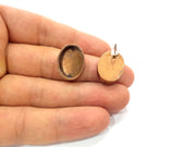 Earring Blank Base Settings Copper Resin Blank Cabochon Base inlay Blank Mountings Antique Copper Plated Brass (18x13mm blank) 1 Set  G15055