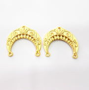 2 Gold Charm Gold Plated Charms  (32x30 mm)  G15090