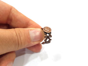 Copper Ring Settings inlay Ring Blank Mosaic Ring Bezel Base Cabochon Mountings ( 10 mm blank) Antique Copper Plated Brass G15096
