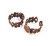 Copper Ring Settings inlay Ring Blank Mosaic Ring Bezel Base Cabochon Mountings ( 10 mm blank) Antique Copper Plated Brass G15096