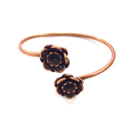 Rose Bangle Copper Bracelet Blanks Bangle Blanks Cuff Blanks Adjustable Bracelet Blank Antique Copper Plated Brass ( 6mm Blanks ) G15099