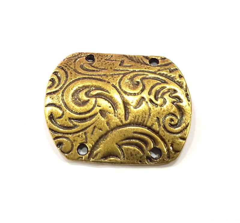 2 Antique Bronze Connector Antique Bronze Plated Metal  (35x30mm) G15101