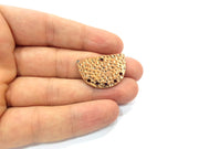 2 Hammered Semi Circle Connector Charm Half Moon Charm Antique Copper Connector Charm Antique Copper Plated Metal (30x20mm) G15102
