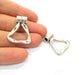 4 Hammered Triangle Charm Silver Charm Antique Silver Plated Metal (29x25 mm)  G15228