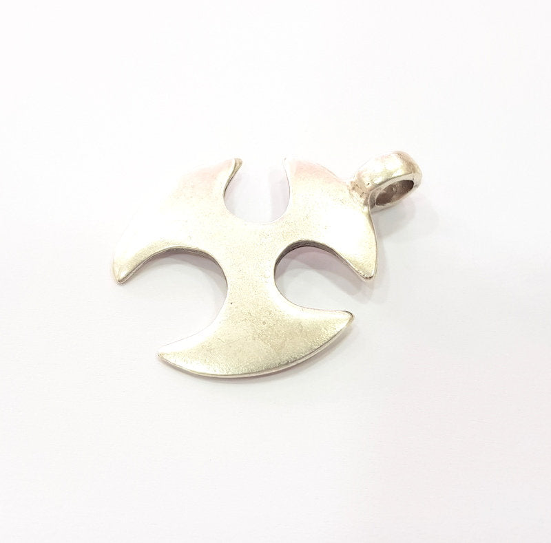 2 Silver Charm Antique Silver Plated Metal (38x30 mm)  G15240