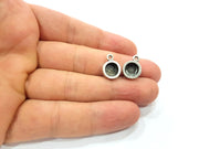 5 Silver Base Blank inlay Pendant Blank Base Resin Blank Mosaic Mountings Antique Silver Plated Metal (8mm blank )  G15283