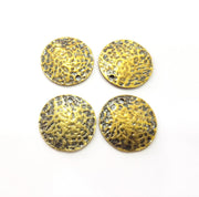 4 Hammered Round Charms Antique Bronze Charm Antique Bronze Plated Metal  (20mm) G15300