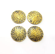 4 Hammered Round Charms Antique Bronze Charm Antique Bronze Plated Metal  (20mm) G15300