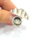 Silver Ring Setting Resin Ring Blank Cabochon Base inlay Ring Mounting Adjustable Ring Base Bezel (10 mm) Antique Silver Plated Brass G15317