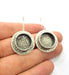 Earring Blank Base Settings Silver Resin Cabochon Base inlay Blank Mountings Antique Silver Plated Brass (16mm  blank) 1 pair G15321